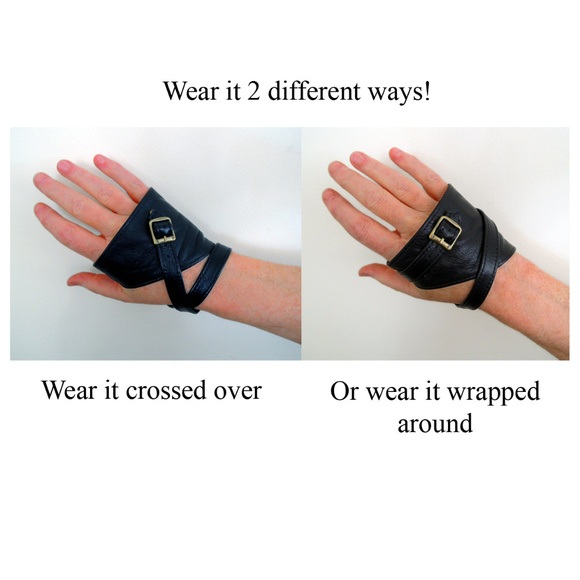 Leather half-gloves custom made by KvO Design - Picture 2 of 7